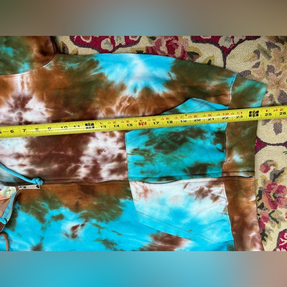 Tie Dye Clothing Company Women’s Zip Up Hoodie Blue/Brown Size Small - Picture 7 of 7